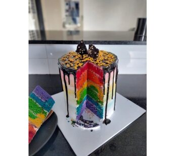 Vibrant Rainbow Cake with Chocolate Drizzle – Countrywide Delivery – 0722348774